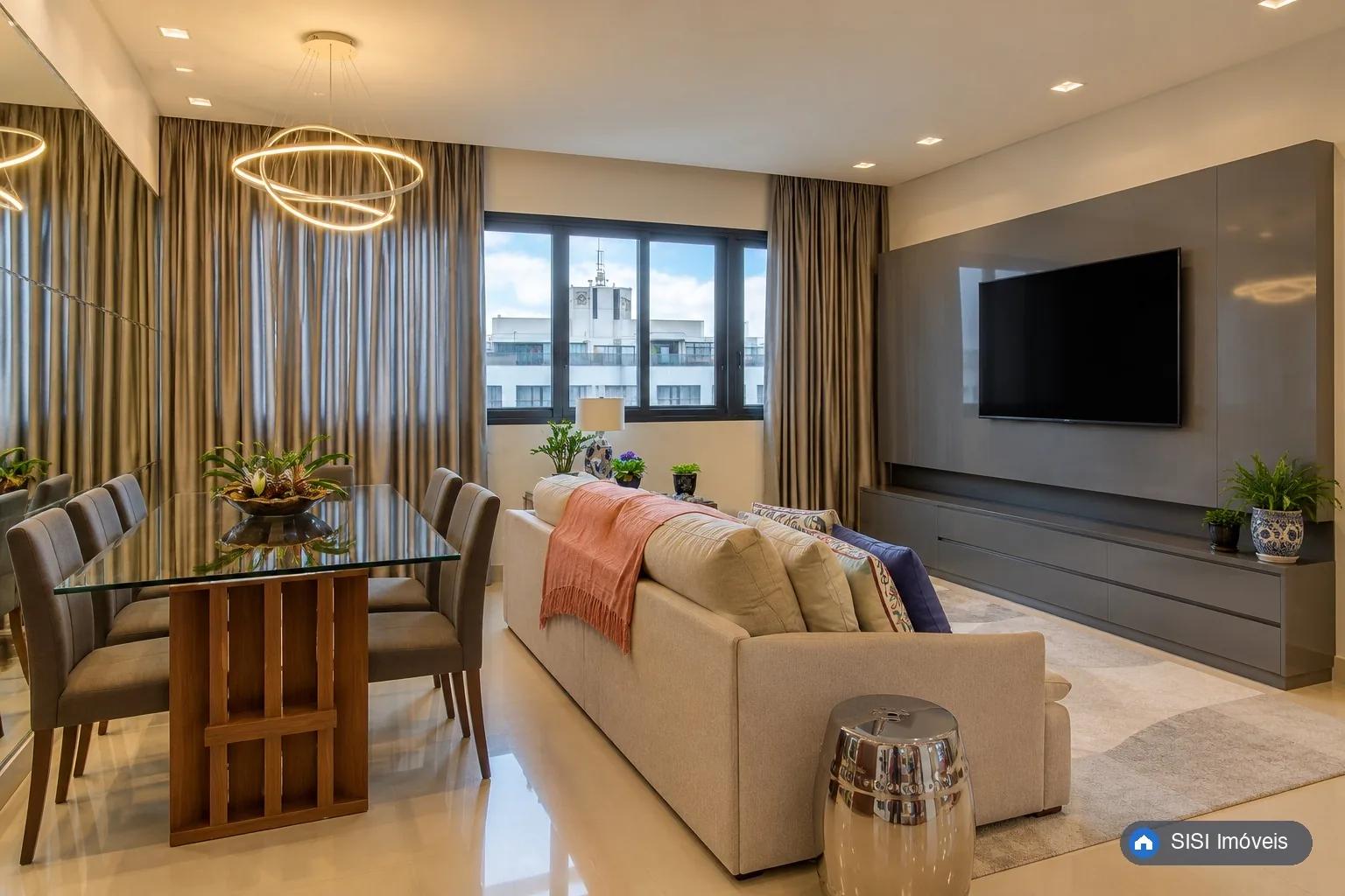 Cobertura à venda na SQNW 107, Noroeste | 237 m², 3 vagas: Sala — imagem ilustrativa